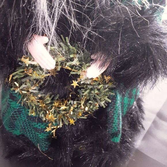 VINTAGE Saint Nicholas Figure Green Plaid with Wreath & Sack of … - Picture 4 of 9